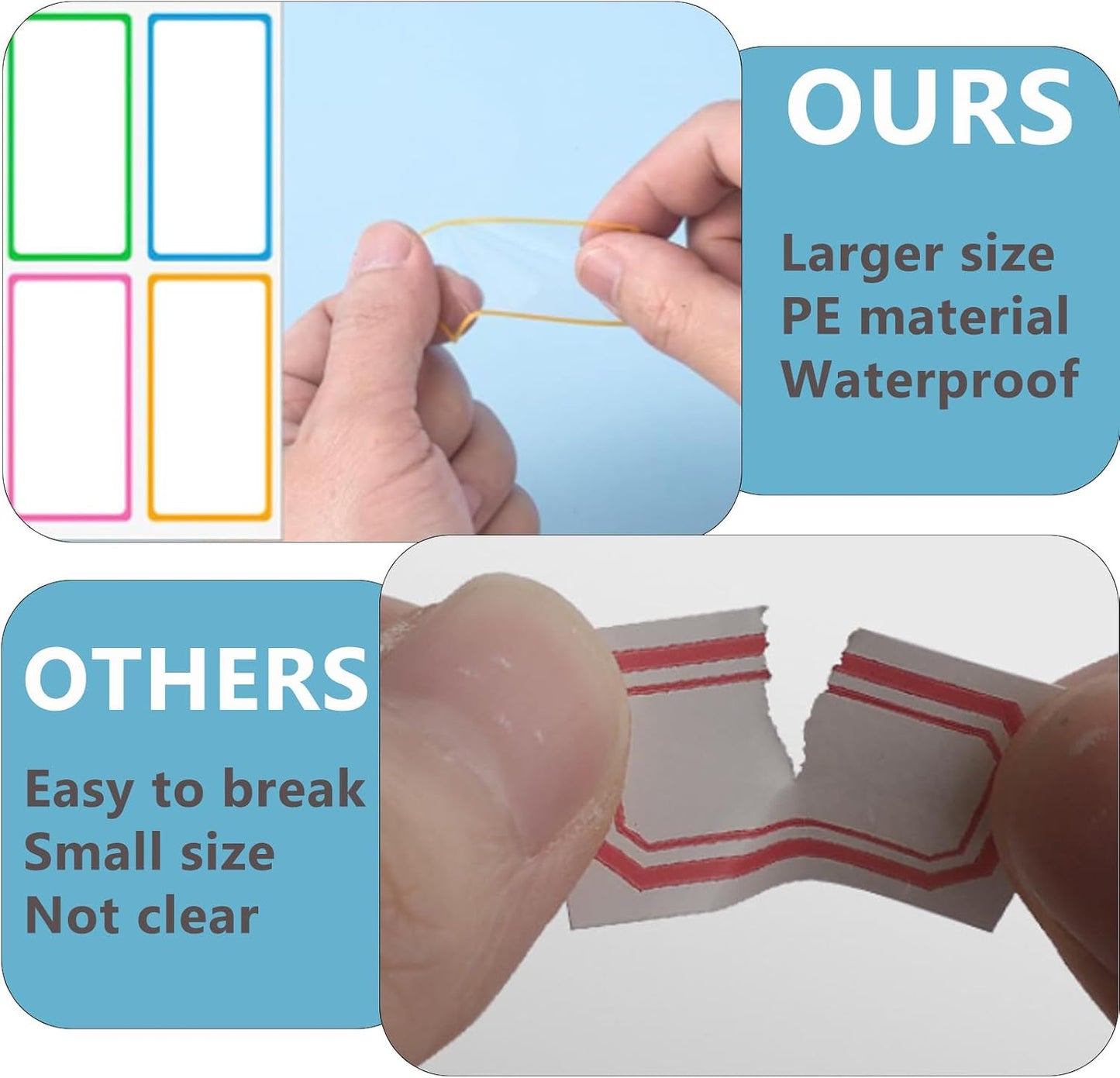 120 Pcs Dry Erase Labels, Reusable Sticky Notes for Organizing, Removable Waterproof Label Stickers for Kitchen, Office, Containers, Bins, Jars