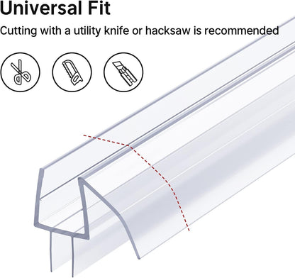 AmazerBath Frameless Shower Door Bottom Seal 39 inch (Set of 2) - Clear, Suitable for 3/8 Inch Glass, Modern Style