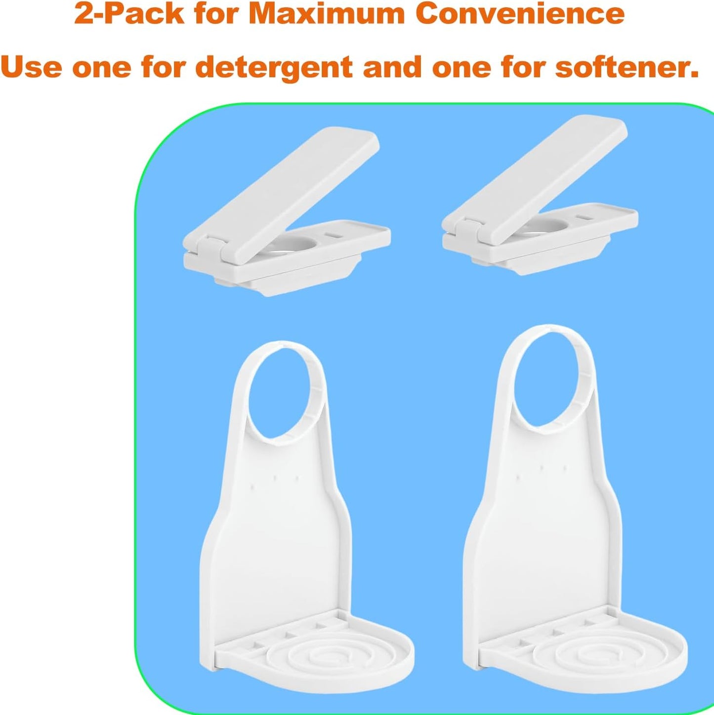 2 Pack Laundry Detergent Dispenser Cup Holder, Nozzle Button，Easily No More runny or Messy Laundry Detergent, Laundry Cup Holder and drip Tray Room Organization and Storage