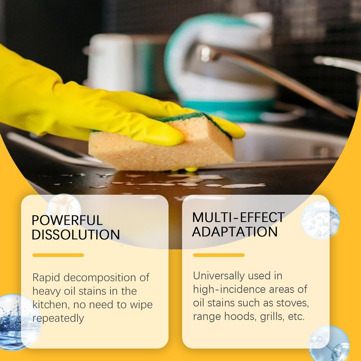 Clean Up Kitchen Oil Stains Spray, Kitchen Cleaner Spray, 8.45 oz | Heavy Oil Cleaner Stain, All-Purpose Cleaning Spray for Kitchens, Ovens & Countertops, Remover Stain