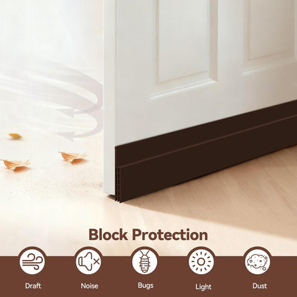 Ohuhu Door Draft Stopper, 1" Wide Adhesive Weather Stripping Seal, 39" | self-adhesive silicone, for interior exterior doors, 3-layer soundproof, save energy, blocks drafts, noise, light, dust, bugs