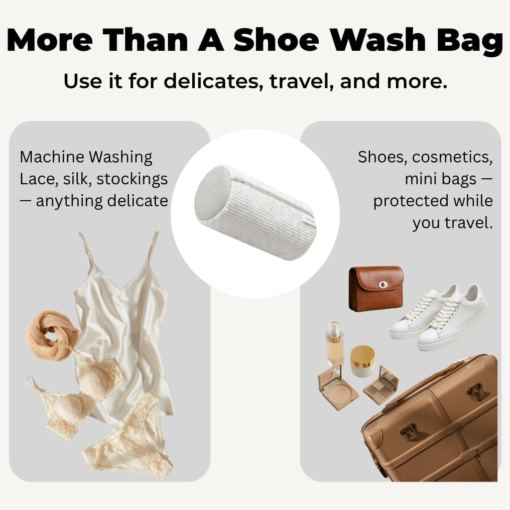 DARU Shoe Washing Machine Bag, Sneaker and Tennis Shoe Laundry Bags, 2 Pack | Shoe bag for washing machine, Mesh Protection, Washer & Dryer Safe, Self-Locking Reinforced Zipper, 360 Deep Shoe Cleaner, XL