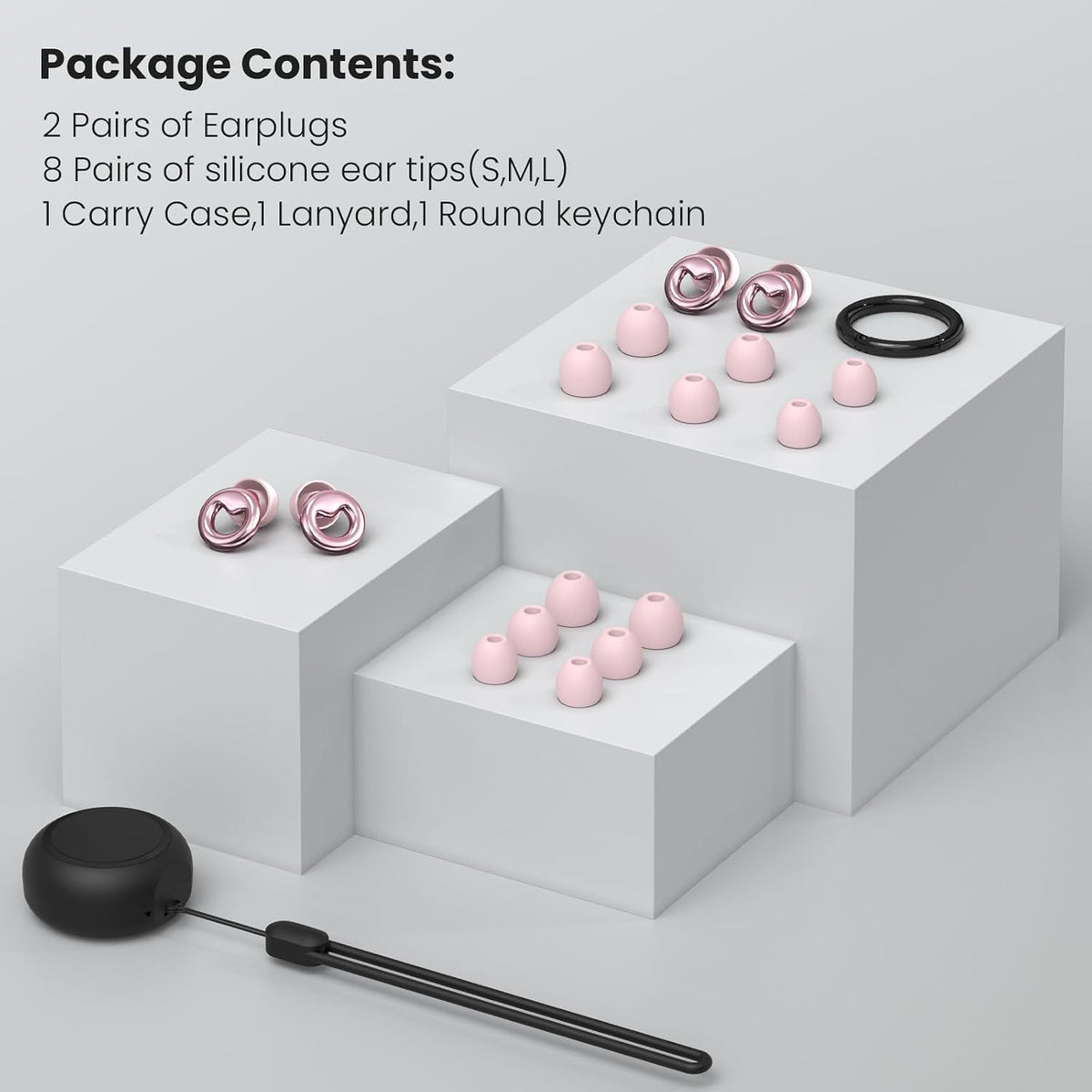 JUSTRVN Ear Plugs for Sleeping,2 Pairs of Stylish Reusable Noise Reduction Earplugs with 8 Pairs Tips & case,Hearing Protection Earplugs for Concert,Travel,Work,Live Events - 25dB-30dB