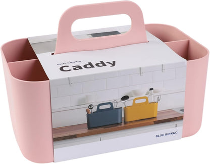 BLUE GINKGO Stackable Organizer Caddy, Rectangle, White, Made in Korea | Portable. Adjustable. Home, Office & School Storage.