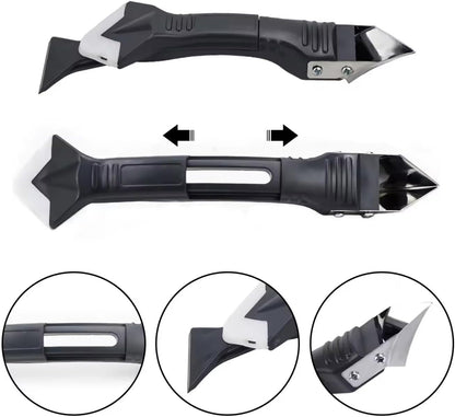 2 Pack 3-IN-1 Caulk Tool for Removal and Application, for Bathroom, Kitchen, Flooring, Windows, Sinks and Frames Seal