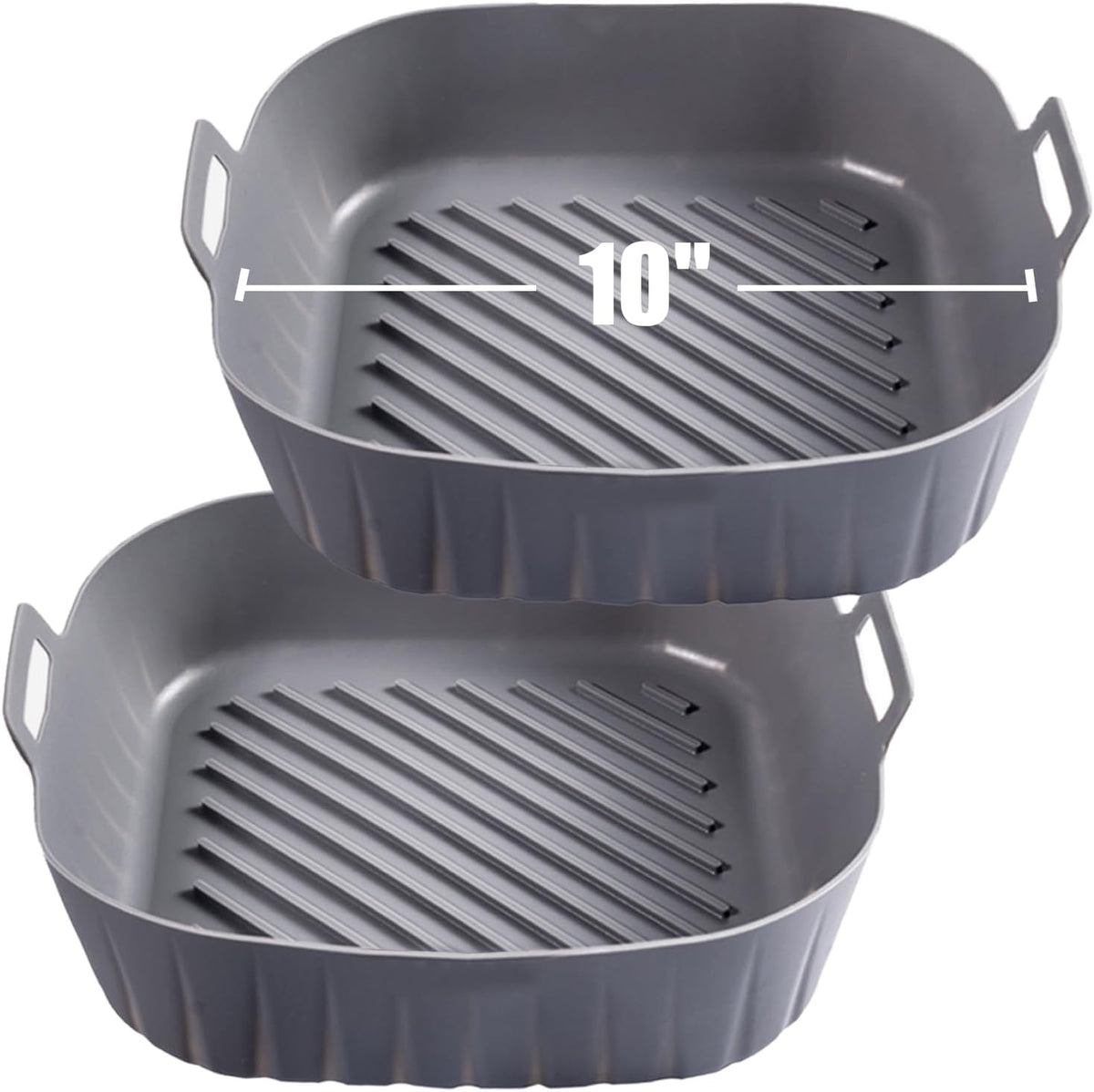 Golden Associate Silicone Liners Square for 8 to 8.5 inch Air Fryer, 2 Pcs Non-stick Food-grade Reusable Basket Baking Tray Airfryer Accessories