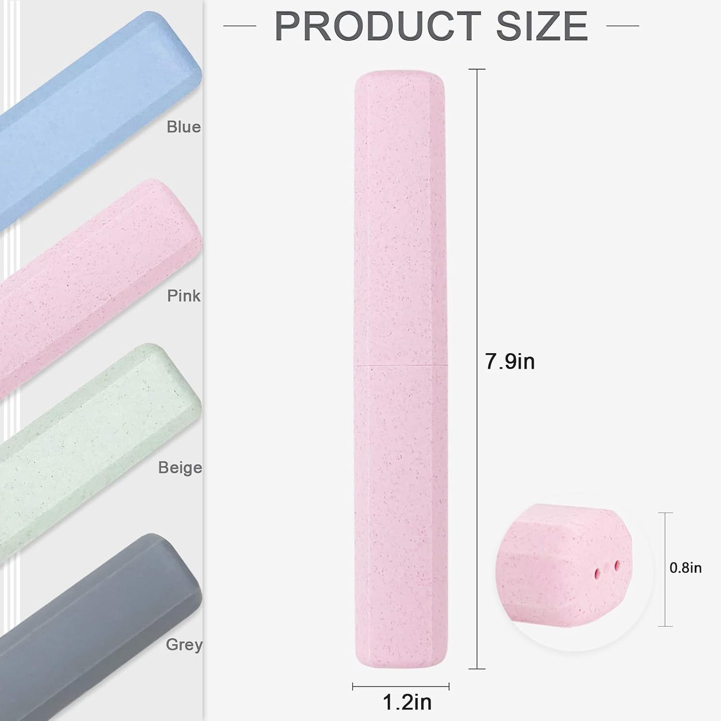 Mulbozy 4 Packs Portable Travel Toothbrush Case, Breathable Plastic Toothbrush Holder for Home, Travel, Business, Camping, School