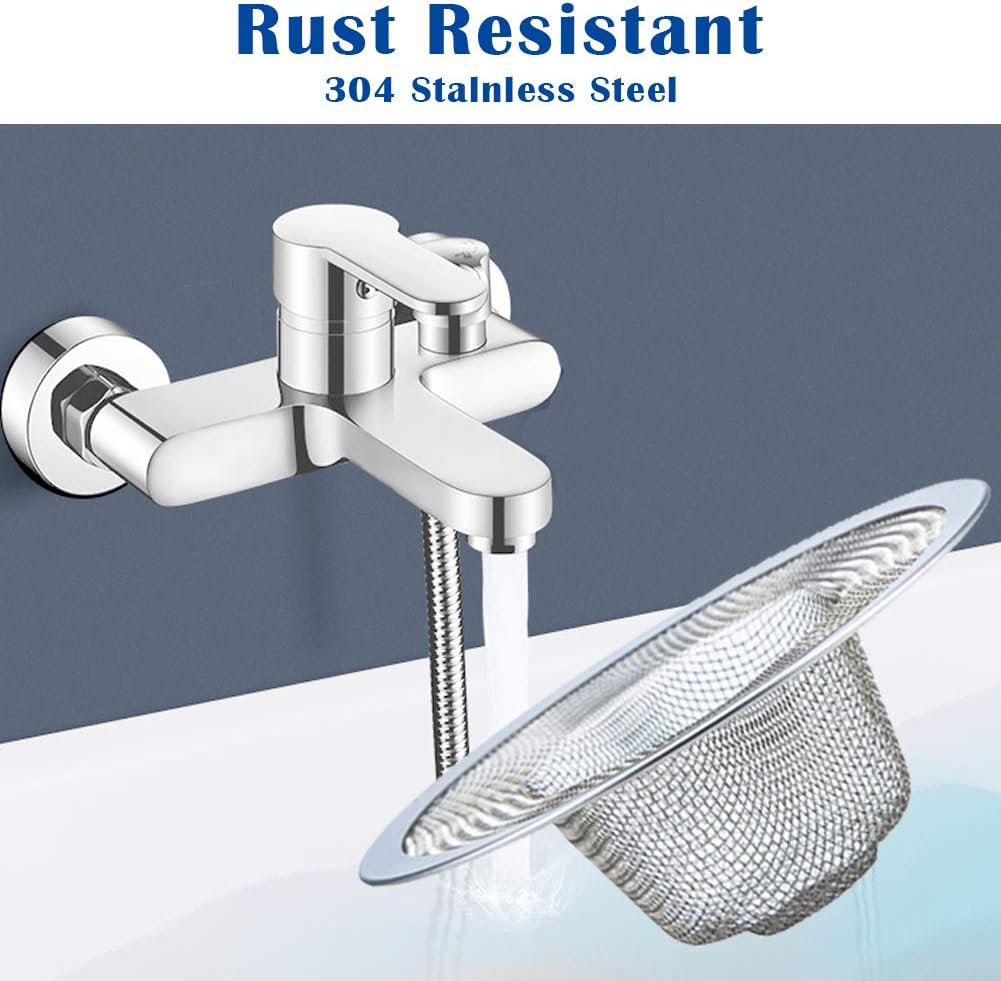 2 pcs Heavy Duty Stainless Steel Slop Basket Filter Trap, 2.75" Top / 1" Mesh Metal Sink Strainer,Perfect for Kitchen Sink/Bathroom Bathtub RV Wash Basin Floor Drain Balcony Drain Hole