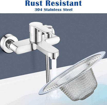 2 pcs Heavy Duty Stainless Steel Slop Basket Filter Trap, 2.75" Top / 1" Mesh Metal Sink Strainer,Perfect for Kitchen Sink/Bathroom Bathtub RV Wash Basin Floor Drain Balcony Drain Hole