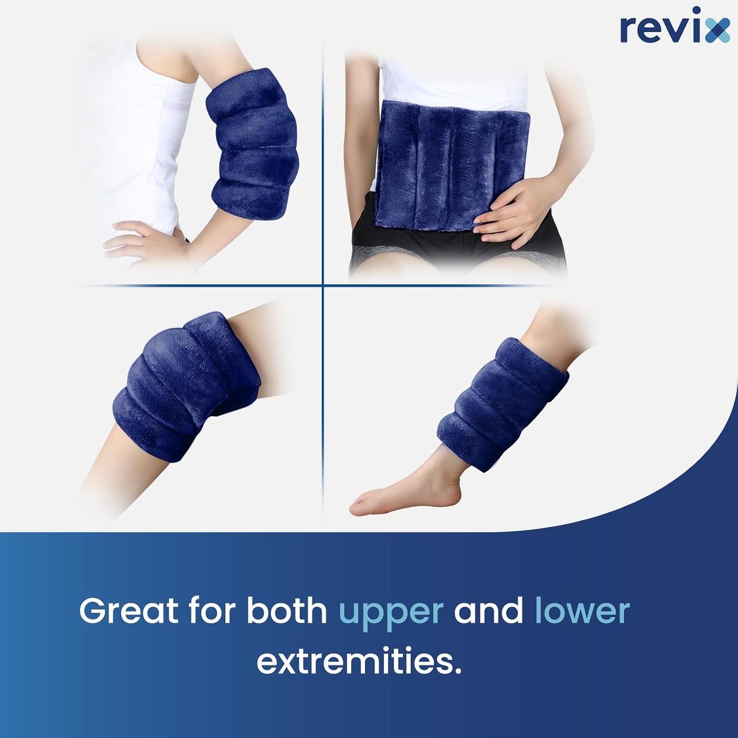 REVIX Microwave Heating Pad for Knee Support, Heated Knee Wrap with Moist Heat for Stiffness, Elbow & Joint, Microwavable Hot or Cold Compress for Women & Men