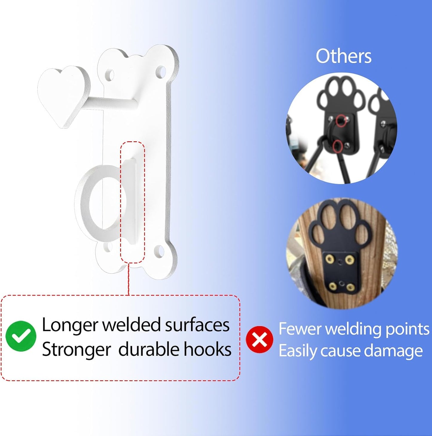 ESPETS Dog Tie-Out Leash Holder for Wall, Pet Leash & Accessory Hook（Black） | Sturdy Metal, Heart-shaped Decorative Organization, Lovely Dog Tether Holder, Durable Pet Leash and Accessory Holder