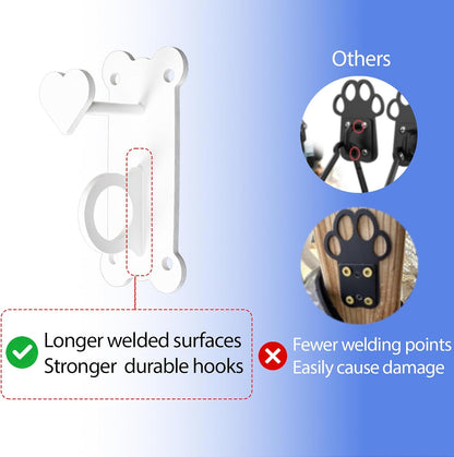 ESPETS Dog Tie-Out Leash Holder for Wall, Pet Leash & Accessory Hook（Black） | Sturdy Metal, Heart-shaped Decorative Organization, Lovely Dog Tether Holder, Durable Pet Leash and Accessory Holder