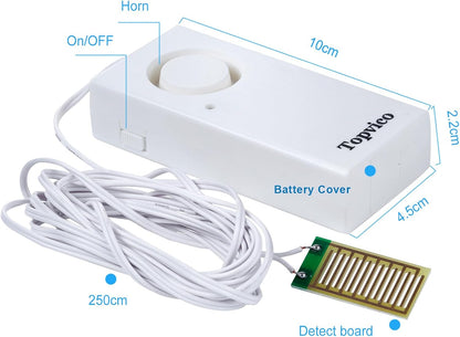 Water Alarms Leak Detector, 120dB, 37.8 Inches Cable, 2 Packs | for Home Basements, RV Water Heater, Sump Pump Overflow Moisture Floor Flood Sensor, Work Alone Battery Operated