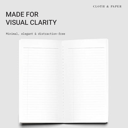 Cloth & Paper Travel Notebook | Daily Wellness Planner – Smoked Salt | Pocket Plus Wellness Planner 3.2" x 6" | Habit Tracker & Self Care Journal for Goals, Gratitude & Reflection – Soft Touch Cover