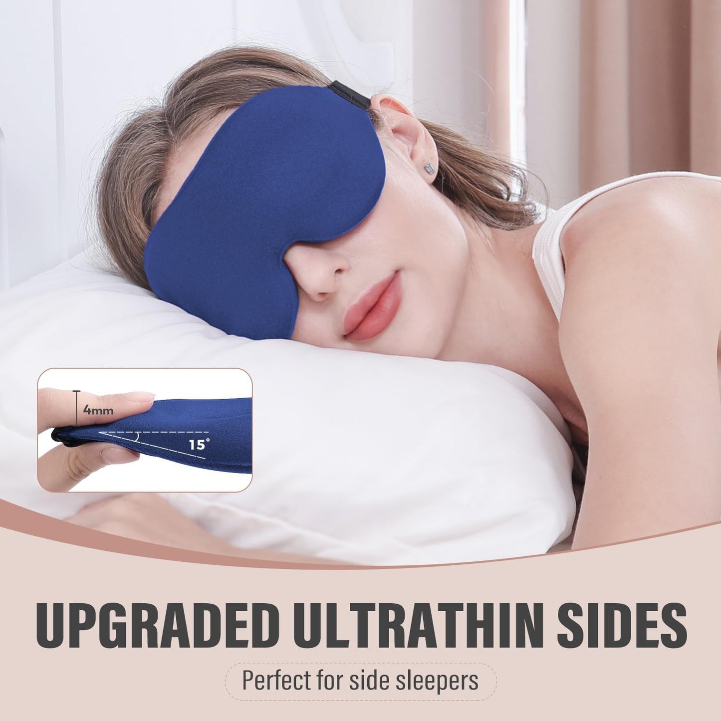 YIVIEW Sleep Mask for Side Sleeper, Complete Light Blocking 3D Sleeping Eye Mask, Soft Breathable Eye Cover for Women Men, Relaxing Zero Pressure Night Blindfold | Soft Breathable Eye Cover for Women Men, 3D Sleeping Eye Mask Black, Relaxing Travel