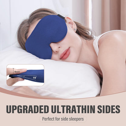 YIVIEW Sleep Mask for Side Sleeper, Complete Light Blocking 3D Sleeping Eye Mask, Soft Breathable Eye Cover for Women Men, Relaxing Zero Pressure Night Blindfold | Soft Breathable Eye Cover for Women Men, 3D Sleeping Eye Mask Black, Relaxing Travel