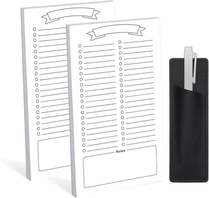 Thboxes 2 Pack Grocery List Magnet Pad for Fridge, 120 Sheets, Pen Holder | 4.5x7.5In Magnetic Grocery List Pad for Fridge, Full Back Shopping Checklist, Notepad for Kitchen, Home Office, Parents, Kids