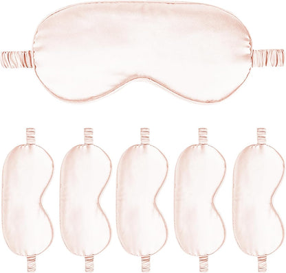 6PACK Silk Sleep Mask Satin Eye Masks Blackout Silky Eyeshade Cover Soft Blindfold Eyeshades for Women Sleeping Travel Gift