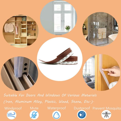 Silicone Seal Strip,Weather Stripping for Door or Window,Weatherproof Soundproof Self Adhesive Door Strip Bottom, Door Draft Stopper Silicone Strip Tape (Black Length 16.5 Feet Width 45mm)