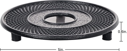Sungmor Black Cast Iron Teapot Warmer - Base with Candle Holder | Heat Retaining Stand for Tetsubin or Glass & Ceramic Teapots