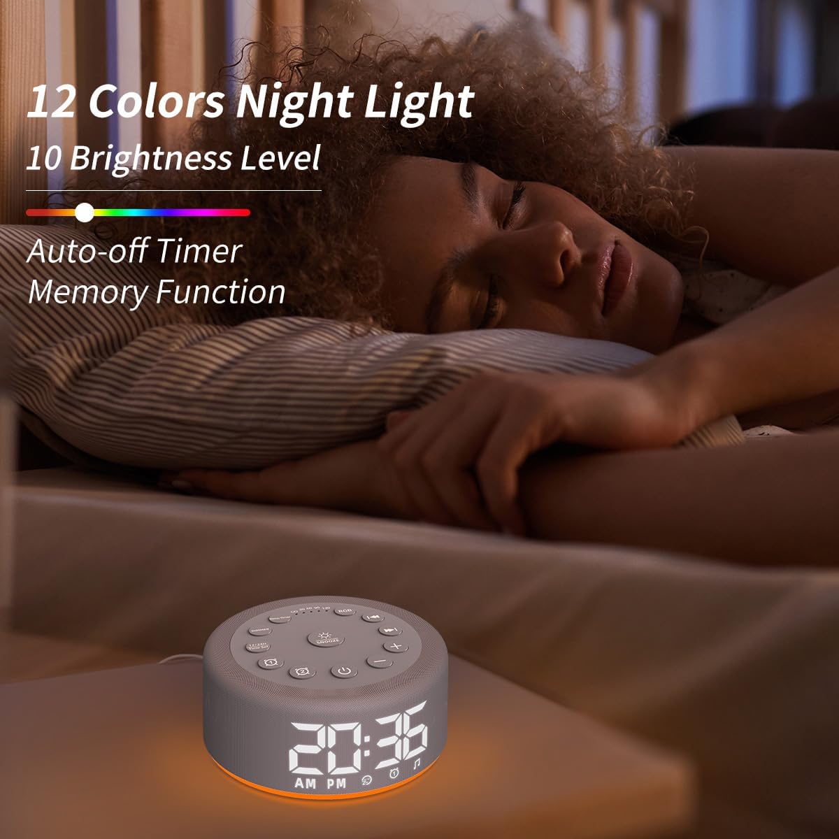 Portable White Noise Machine Mini Sound Machine with 30 Soothing Sounds Rechargeable for Adults Newborn Kids Sleep Brown Noise Machine with Memory Function 4 Timers for Travel Camping Home and Office