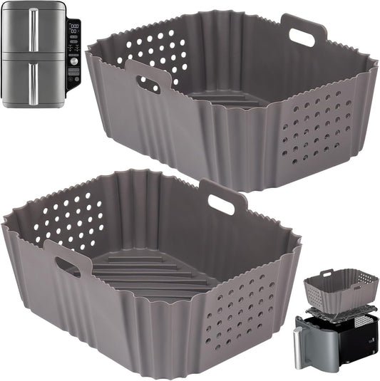 BYKITCHEN Silicone Air Fryer Liners for Ninja DoubleStack 10QT SL401/SL451