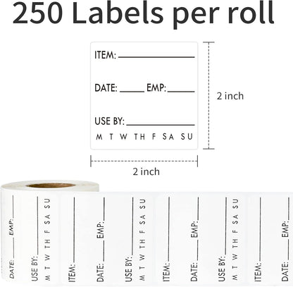 L LIKED 250 Dissolvable Labels 2"x 2" Use By Food Rotation Storage Label