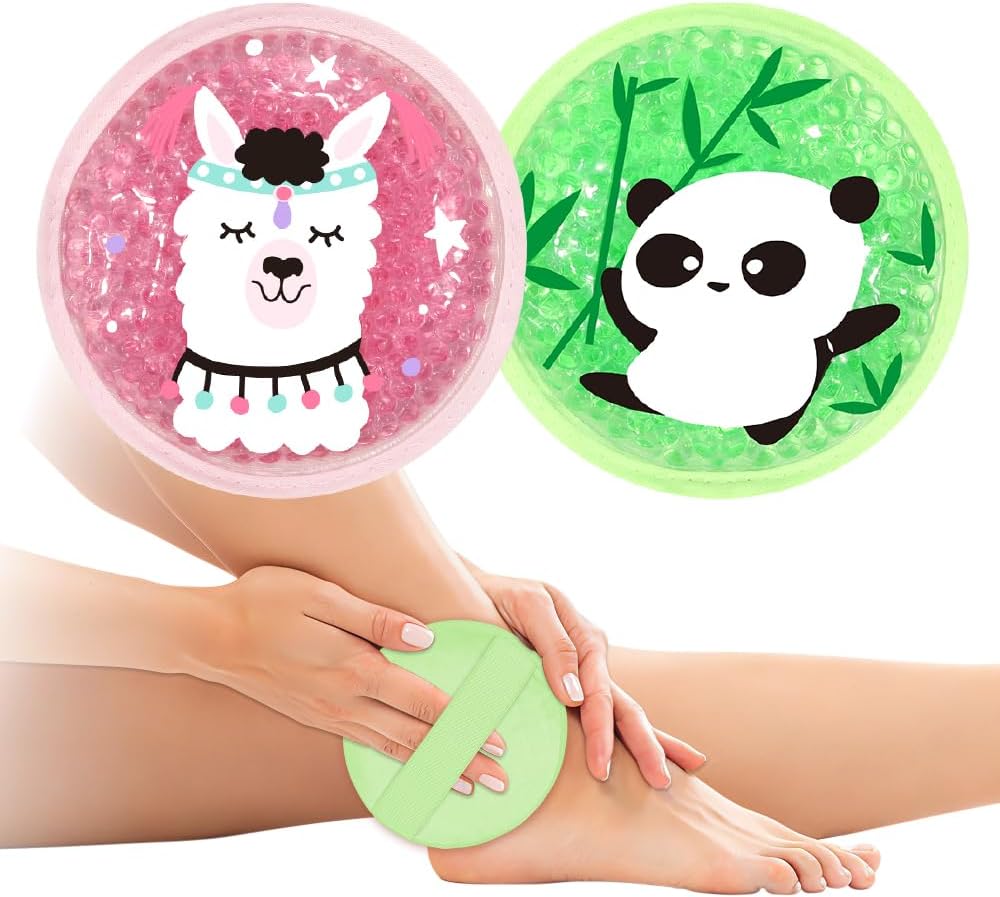 Gel Ice Pack for Injuries 2 Packs Cute Reusable Hot Cold Gel Packs