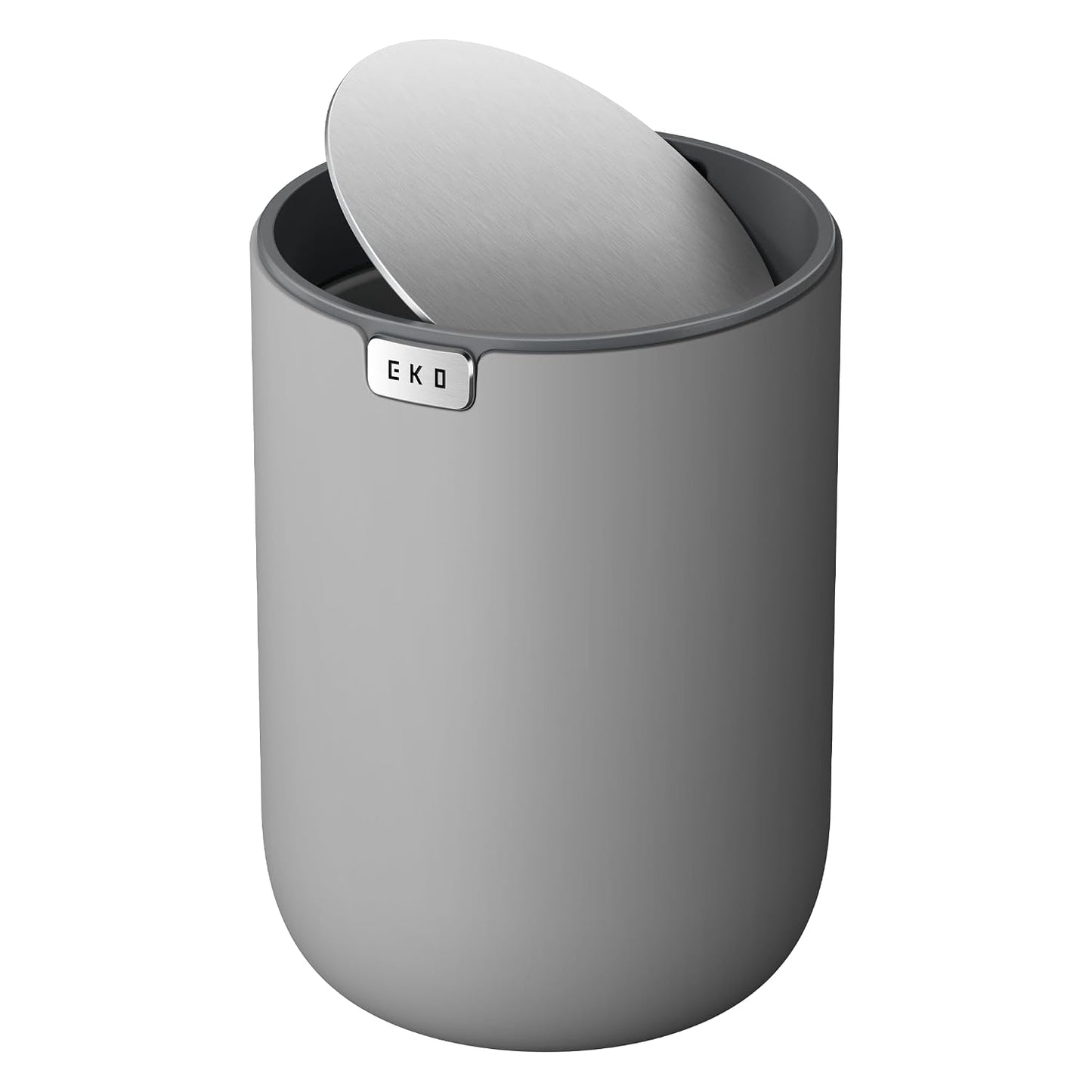EKO Fandy 0.58 Gal/2.2L Mini Trash Can with Lid, Swing-Top Desktop Trash Can for Bathroom, Countertop, Vanity, Desk or Office, Small Garbage Bin (Blue)