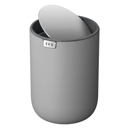 EKO Fandy 0.58 Gal/2.2L Mini Trash Can with Lid, Swing-Top Desktop Trash Can for Bathroom, Countertop, Vanity, Desk or Office, Small Garbage Bin (Blue)