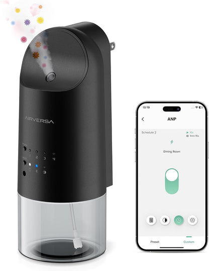 Airversa Smart Waterless Diffuser Plug in Wall for Essential Oils, 160mL, App Control Scent Diffuser with Buttons, Up to 800 sq ft, Oil Diffuser for Home, Room, Spa, Office, Studio, ANP White