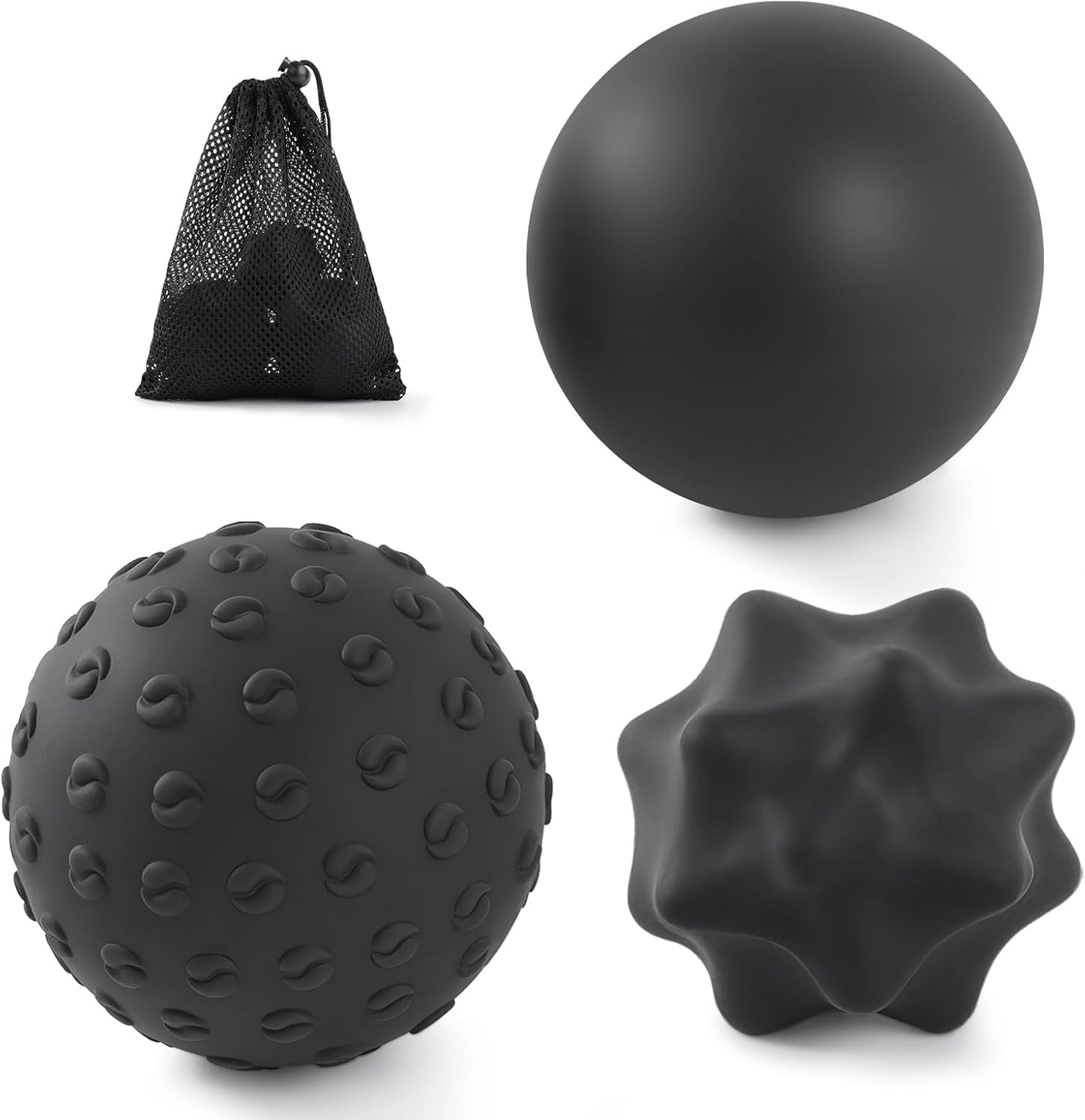 Silicone Lacrosse Balls for Yoga and Myofascial Release - Deep Tissue Massage,Trigger Point Therapy and Foot Plantar Fasciitis,Muscle Knots,Relieving Muscle Pain,Muscle Soreness Balls