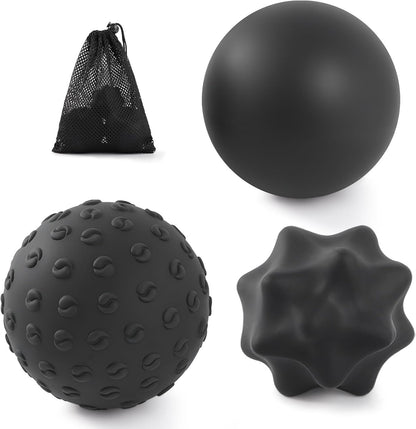 Silicone Lacrosse Balls for Yoga and Myofascial Release - Deep Tissue Massage,Trigger Point Therapy and Foot Plantar Fasciitis,Muscle Knots,Relieving Muscle Pain,Muscle Soreness Balls