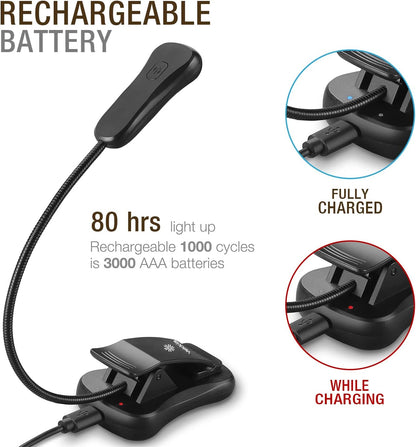 Vekkia 3000K Warm LED Rechargeable Book Light