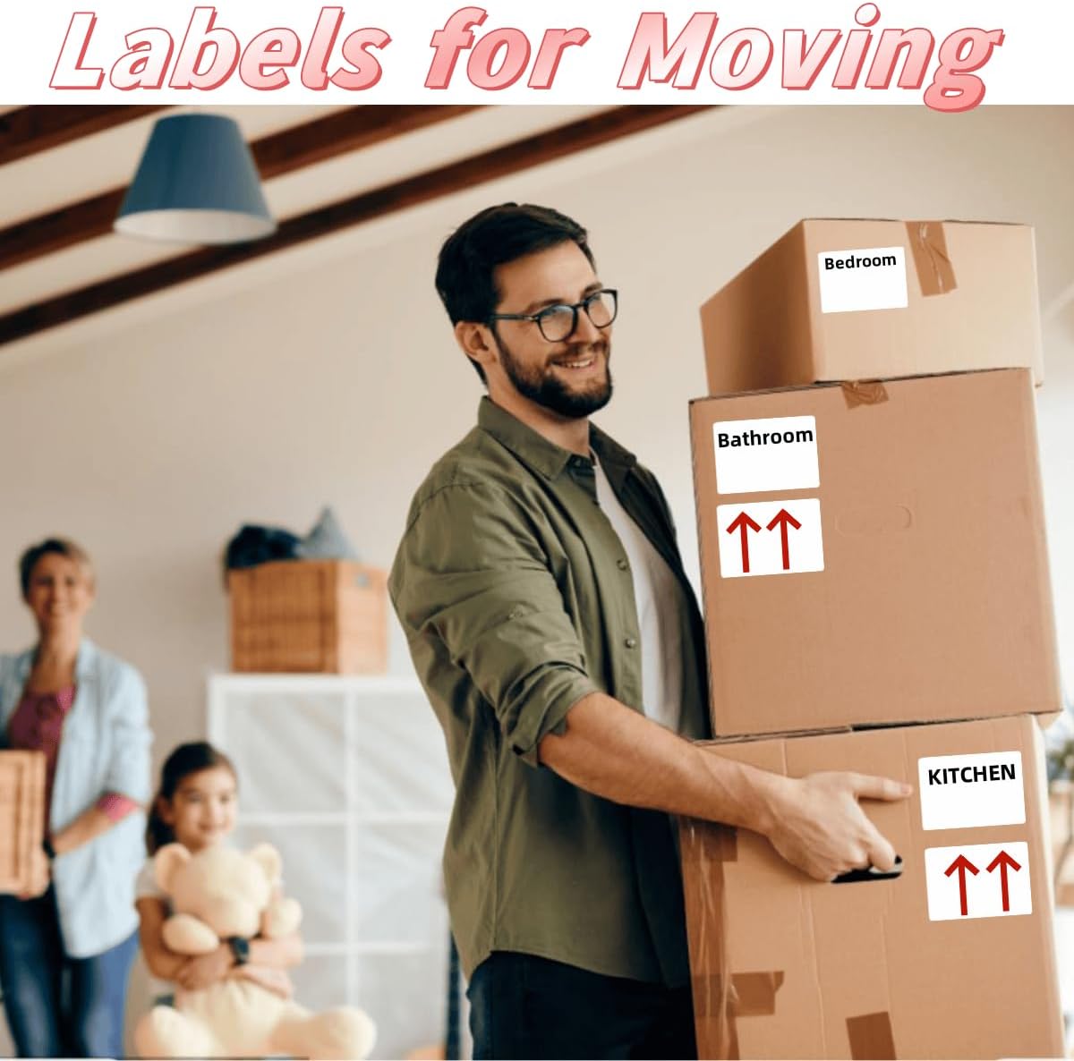 Removable Label Stickers for Organizing -200PCS 3 x 2 inch Waterproof White Handwrite Blank Labels, Classroom, Office & Home Organization for Storage Bins, Moving, Folders, Freeze Food