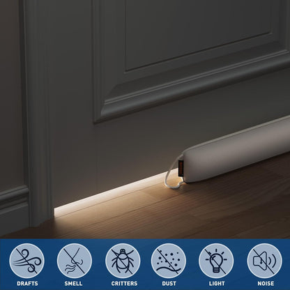 MAGZO Door Draft Stopper 36 Inches, Energy Saving, Gray | Weighted Sound Proofing for Door Draft Blocker, Under Door Gap Filler with Machine Washable Fabric
