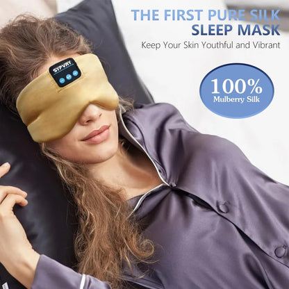 Sleep Mask Bluetooth 5.4 Headphones Soft Wireless Headband Eye Mask Blackout with Microphone (Emerald)