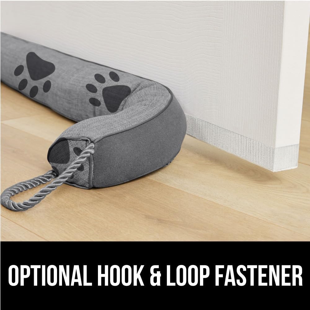 GORILLA GRIP Door Draft Stopper for Bottom of Doors, Cold Air Insulation Sweep, Weather Stripping Seal Noise, Soundproofing, Warmth Sealer, Easy Install Gap Filler, Home Essentials, 32 Inch, Gray