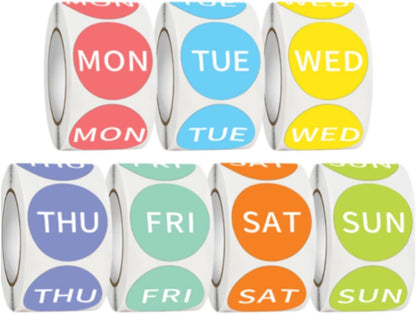 Day Dot Food Rotation Labels Expiration Date Decal 3500/7 Rolls Removable