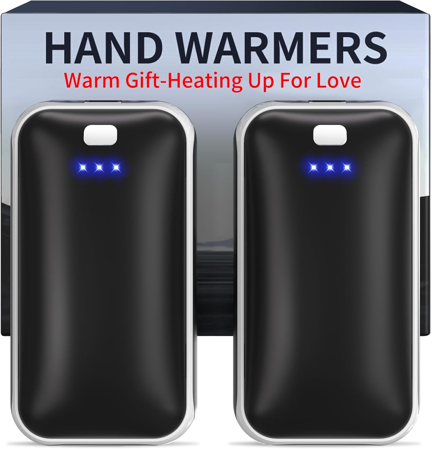 Lerat Hand Warmers Rechargeable 2 Pack, Portable Electric Hand Warmer Max 131℉, Reusable Slim Pocket Heater Handwarmers, Gifts for Men, Women, Outdoor, Golf, Camping, Hunting Essentials