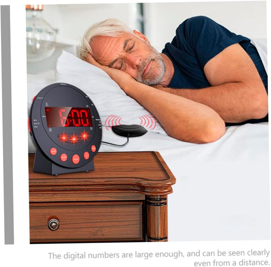 Happyyami Vibrating Bed with Shaker Alarm Clock for Heavy Sleepers