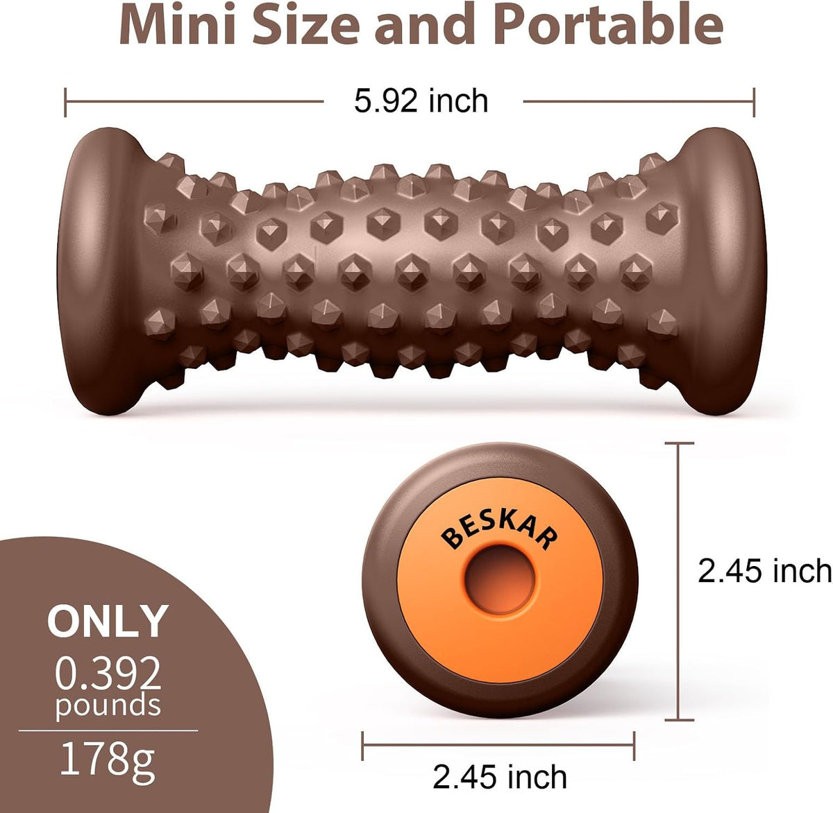 BESKAR Foot Massage Roller for Plantar Fasciitis Relief