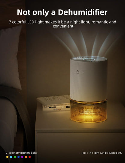 Small Dehumidifiers for Bathroom, Bedroom, Dorm Room, Home, RV, Closet, Wardrobe, Office, Portable Dehumidifier with Auto Shut Off, Auto Defrost, Colorful Light, Ultra Quiet, Energy Saving, 35 OZ | Ultra Quiet & Energy Saving with Auto Shut Off, Auto