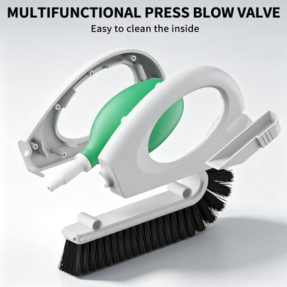 Allinside 2 in 1 Groove Cleaning Brush, Window Track Cleaning Tools with Soft Air Bulb, Press-to-Blow Crevice Cleaner for Sliding Door Tracks, Window Sills, Keyboards and Tight Spaces
