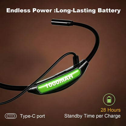 YEELIGHT Neck Light for Reading at Night, 3-Color & 4-Brightness Book Light, Rechargeable 1000mAh USB-C Reading Light, Ultra-Light Weight 110g Hands Free for Bed, Knitting, Repairing