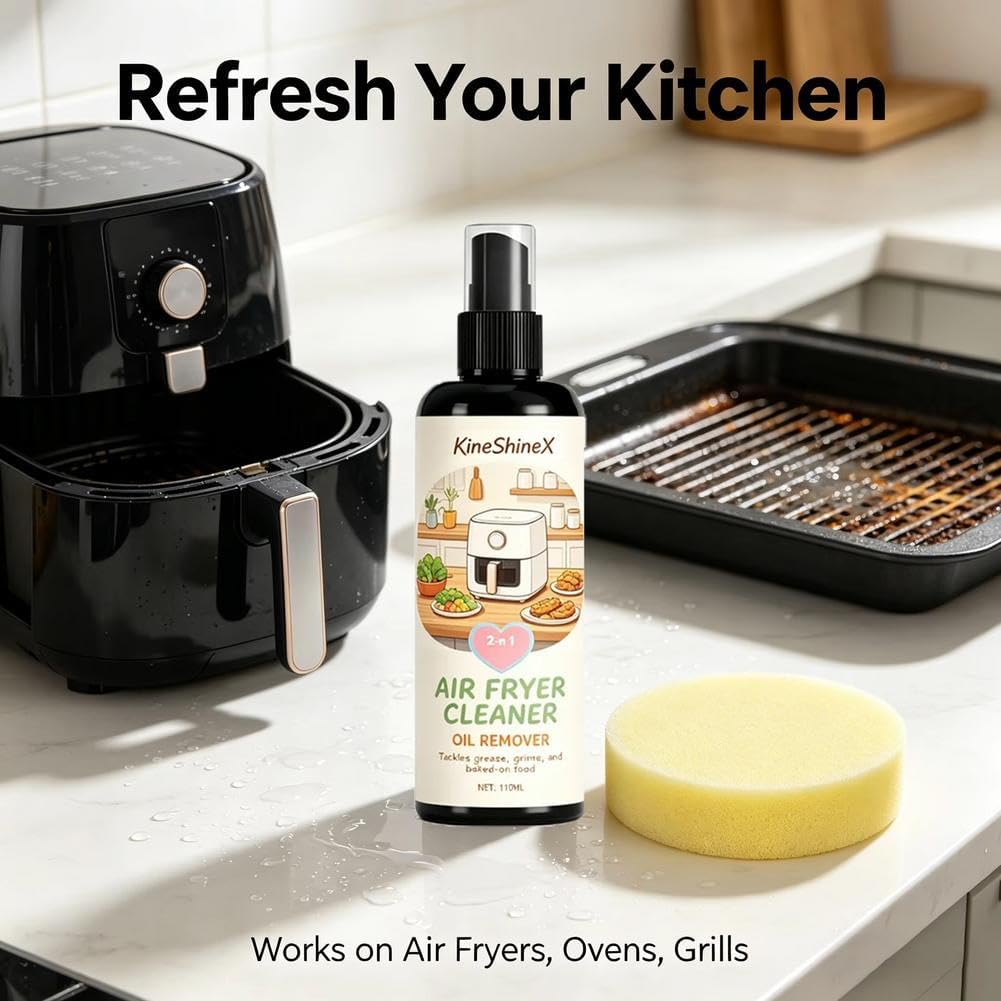 2-in-1 Air Fryer Cleaner and Degreaser Spray, Powerful Kitchen Degreaser Foam Spray, Fast and Powerful Oil-RemovingSpray, Multi-Use DegreaserSpray for Grill, Oven, Home Kitchen