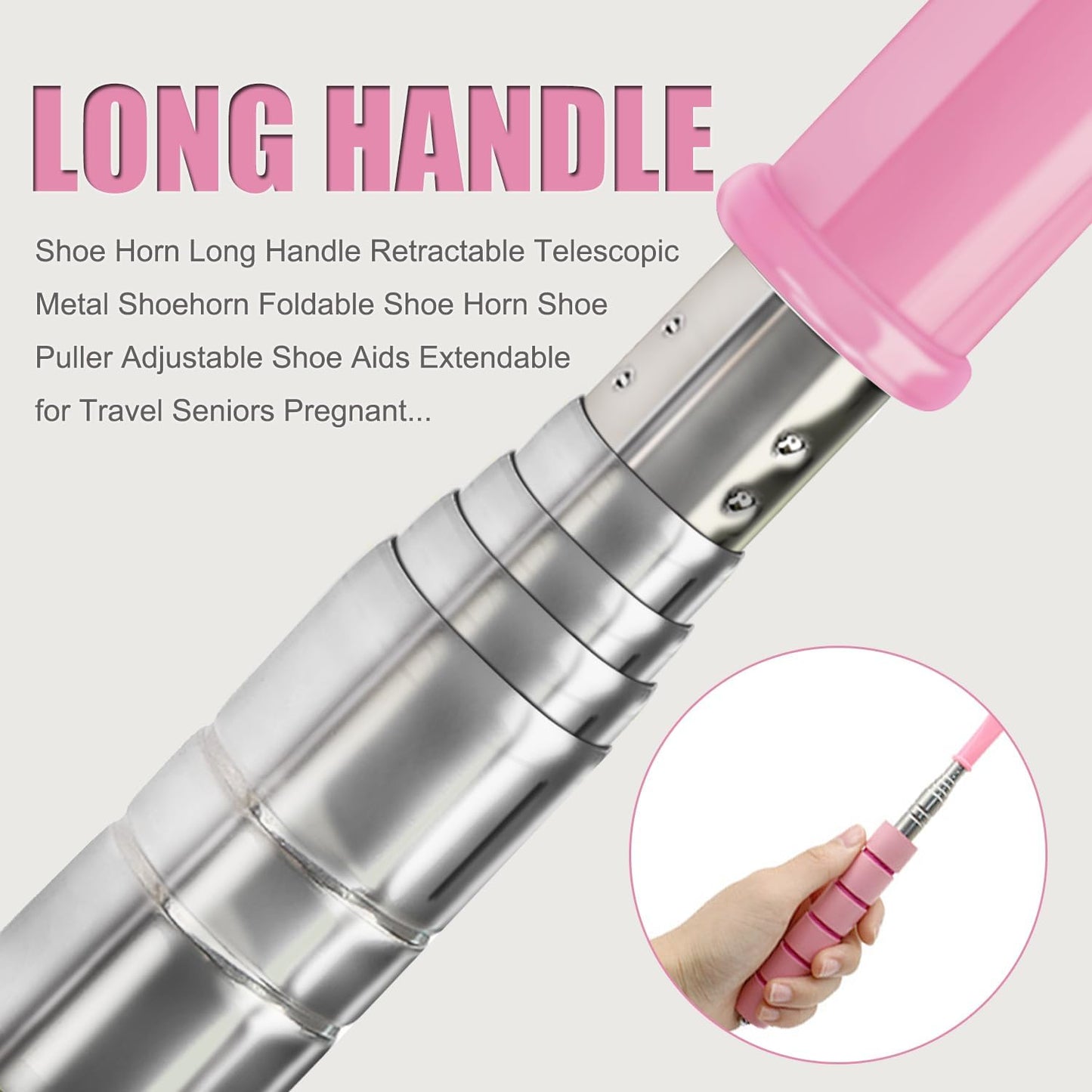 Shoe Horn Long Handle Retractable Telescopic Shoehorn Foldable Shoehorn Shoe Puller Adjustable Shoe Aids