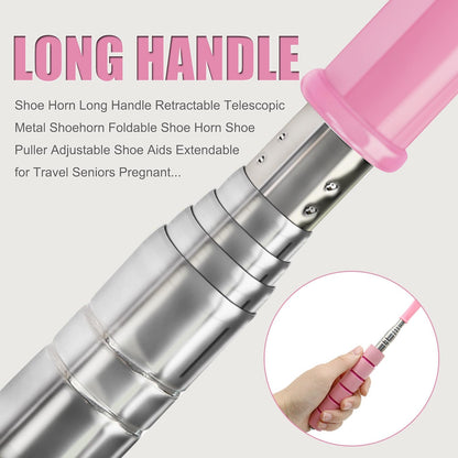 Shoe Horn Long Handle Retractable Telescopic Shoehorn Foldable Shoehorn Shoe Puller Adjustable Shoe Aids
