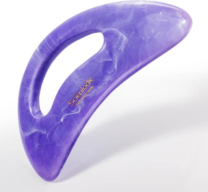 Scienlodic Gua Sha Massage Tool with Handle (Resin) Larger Guasha Scraping Tool for Back Neck Face Leg Massage, Lymphatic Drainage, Cellulite Remove - Large
