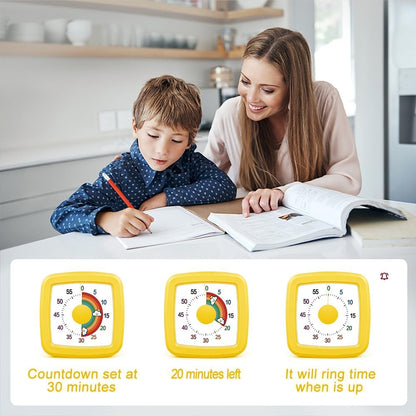 Visual Timer for Kids & Adults, 60 Minute Rainbow Countdown Timer, Time Management Tool for Classroom, Home, Kitchen, Office, School